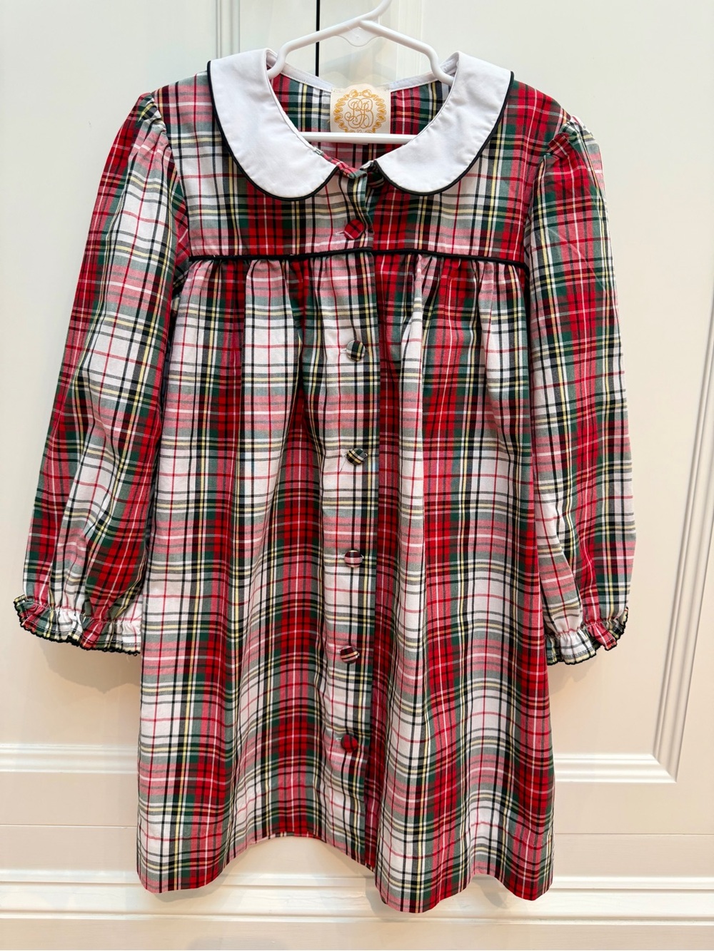 TBBC Maerin Fitz Frock Society Prep Plaid Holiday Dress Girls Size 7